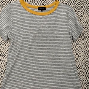 Grey and white striped T-shirt